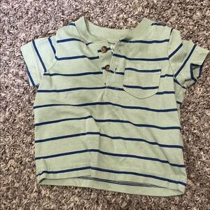 Green Striped Kids Shirt